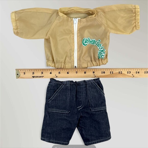 Vintage Cabbage Patch Kids CPK Yellow Zip Up Jacket and Blue Jeans Pants - Picture 6 of 7
